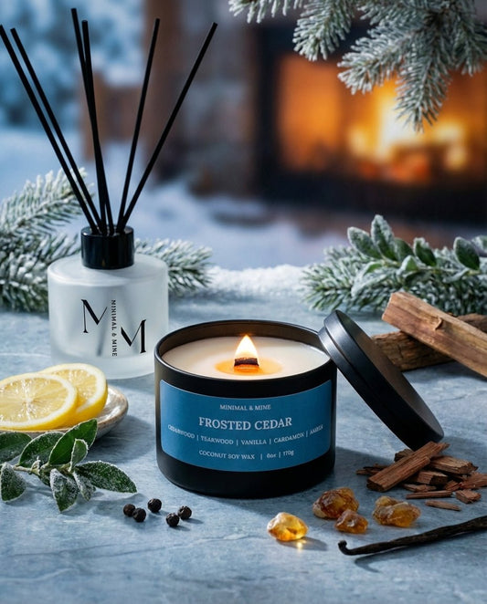 FROSTED CEDAR CANDLE TIN - Minimal & Mine