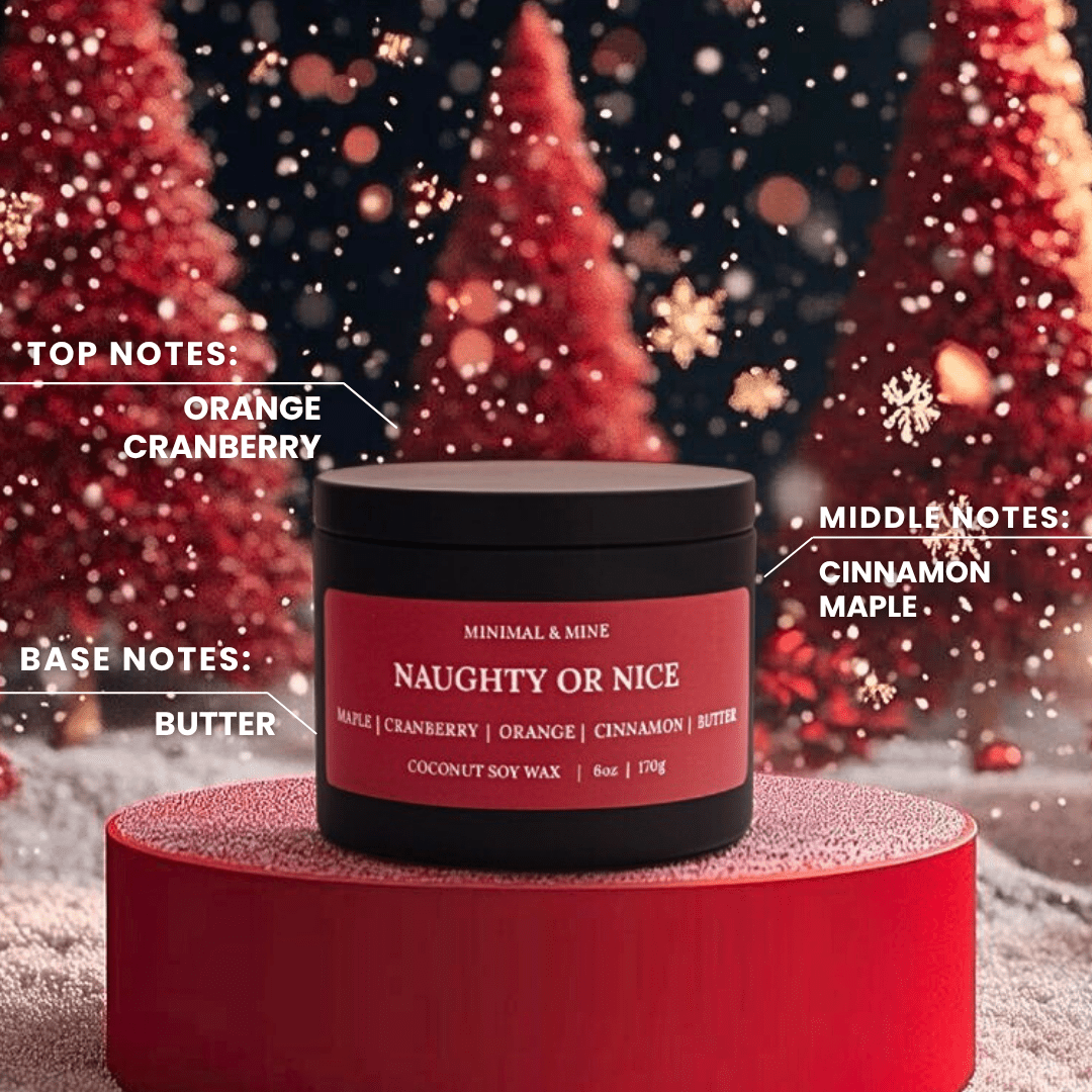 NAUGHTY OR NICE CANDLE TIN - Minimal & Mine