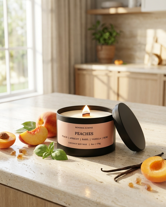 PEACHES CANDLE TIN