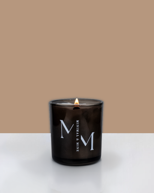 Black Vanilla Candle Jar in sleek black glass