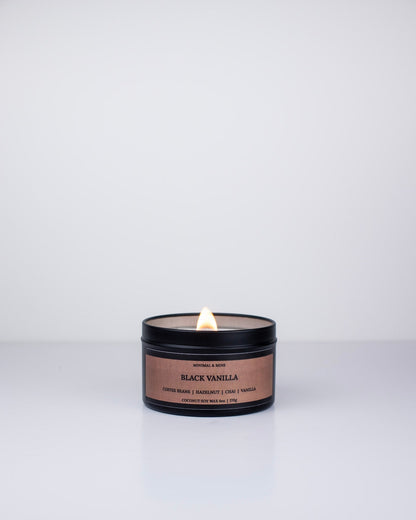 BLACK VANILLA - CANDLE TIN - Minimal & Mine