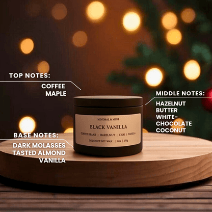 BLACK VANILLA CANDLE TIN - Minimal & Mine