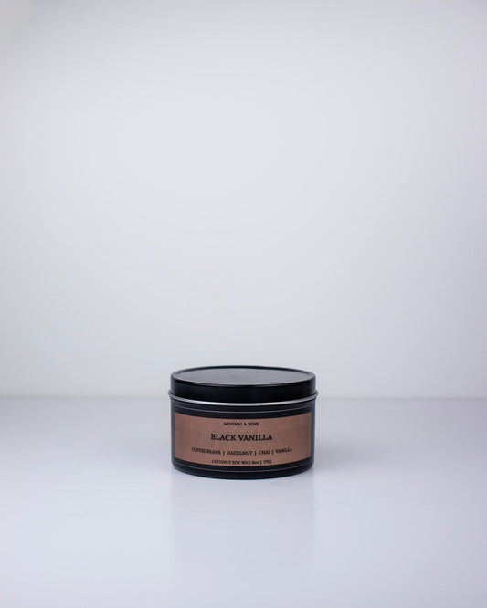BLACK VANILLA - CANDLE TIN - Minimal & Mine