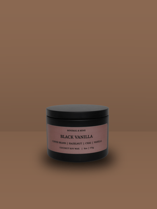 BLACK VANILLA CANDLE TIN - Minimal & Mine