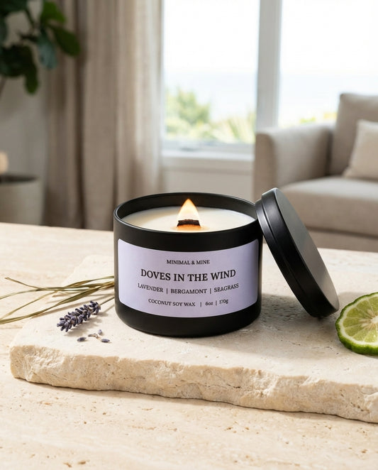 DOVES IN THE WIND CANDLE TIN