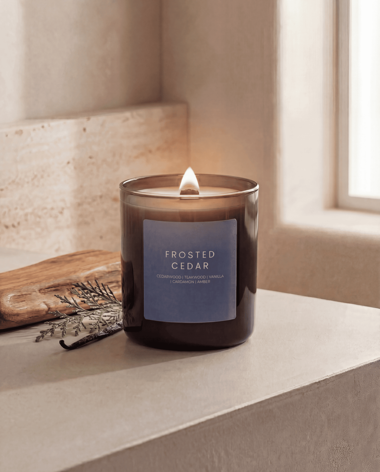 FROSTED CEDAR CANDLE JAR - Minimal & Mine