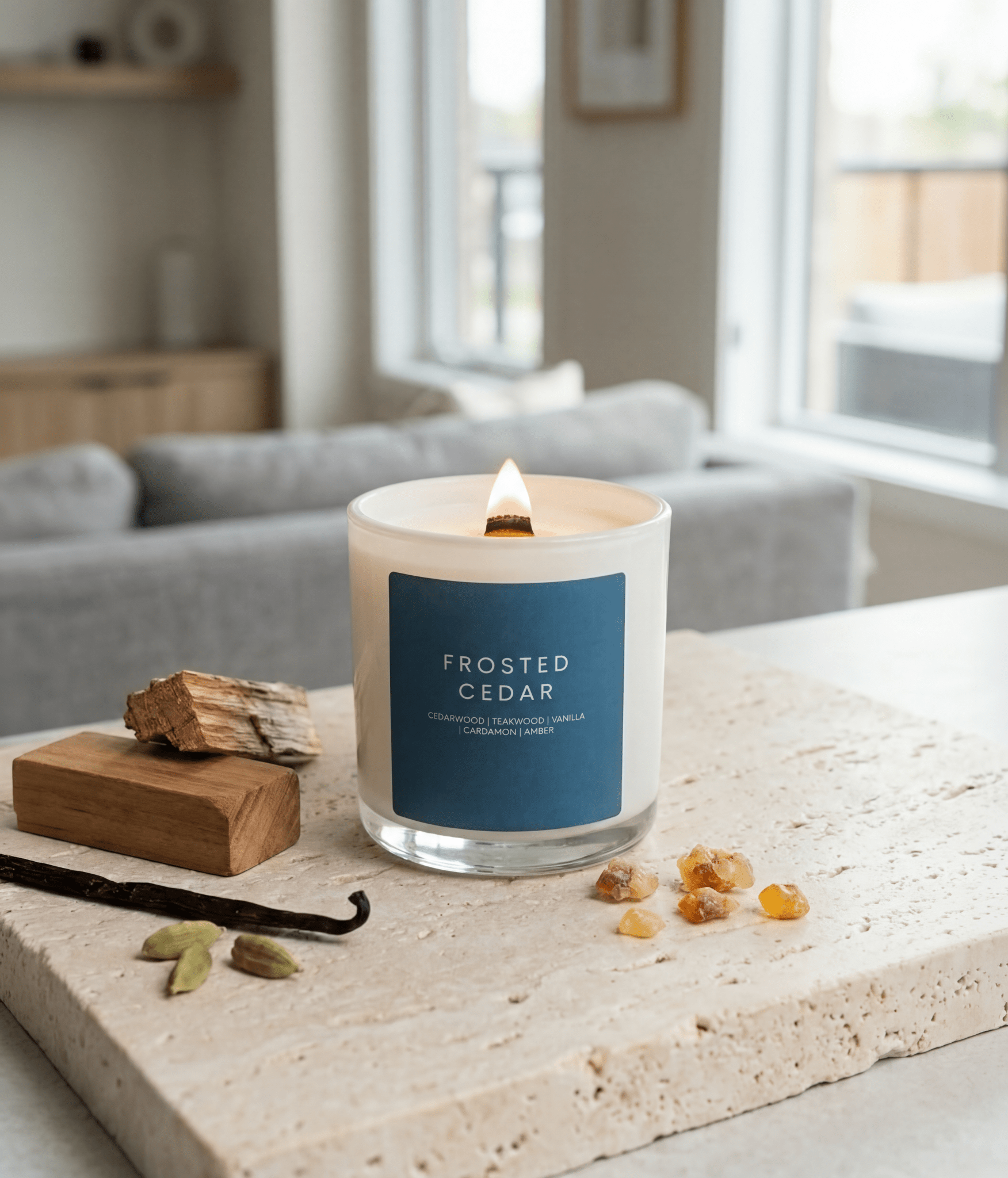 FROSTED CEDAR CANDLE JAR - Minimal & Mine
