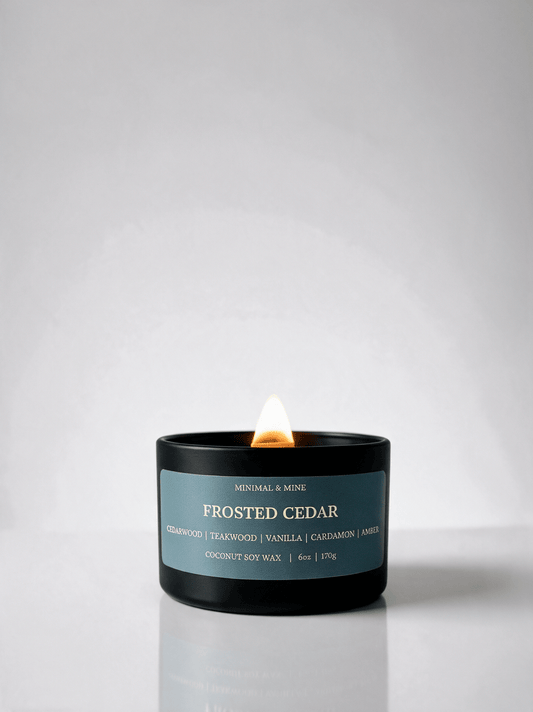 FROSTED CEDAR CANDLE TIN - Minimal & Mine