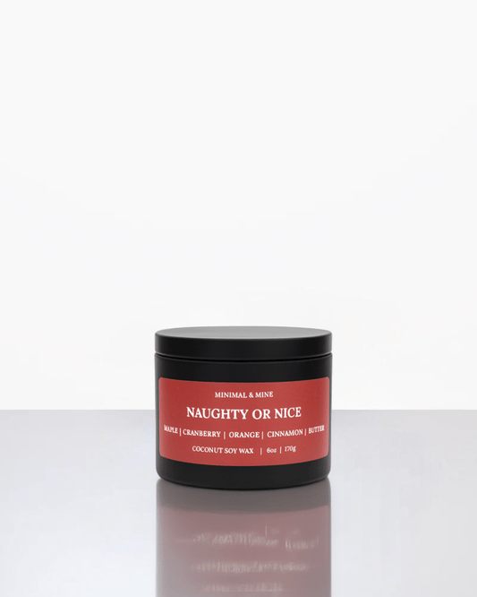 NAUGHTY OR NICE CANDLE TIN - Minimal & Mine