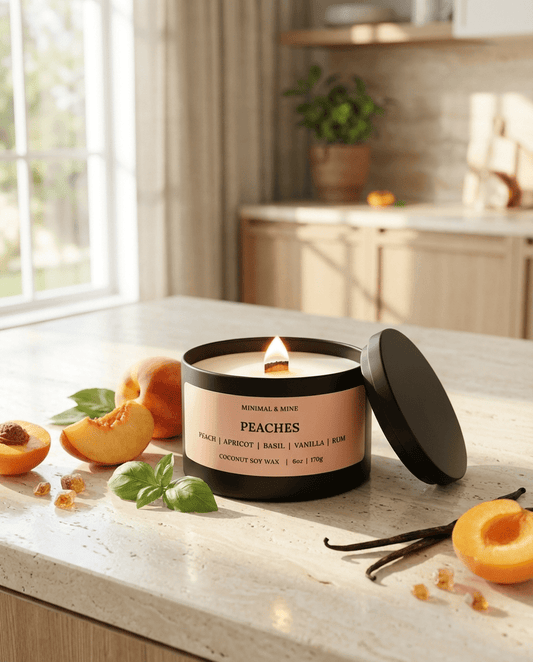PEACHES CANDLE TIN - Minimal & Mine