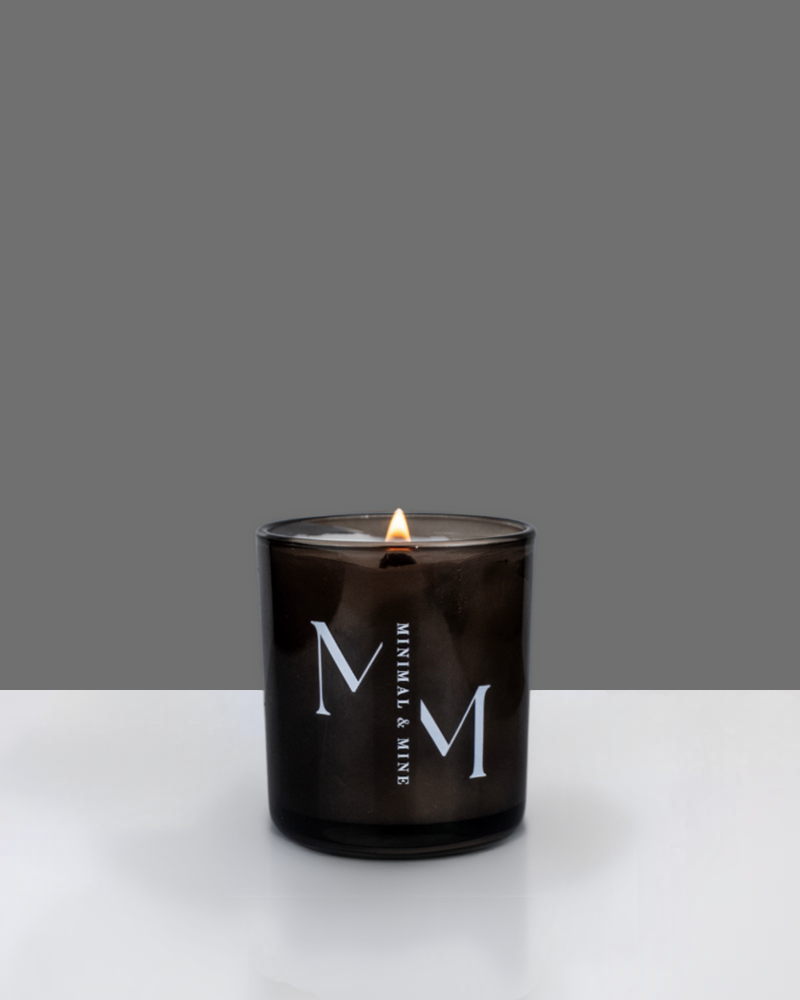Tuxedo Candle Jar in sleek black glass